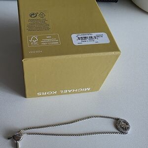 Michael Kors Silver Logo Disc Bracelet